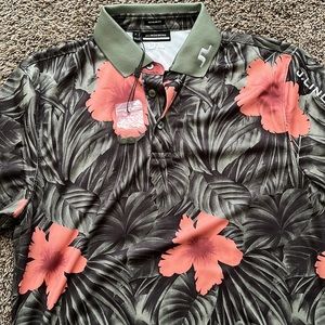 Stylish floral print J. Lindeberg polo. New! Never been worn.